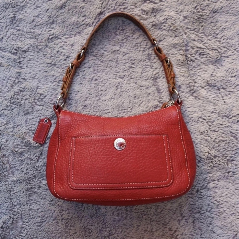Coach Red Leather Shoulder Bag